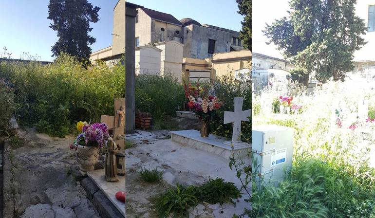 Il cimitero di Miano tra degrado ed incuria, l’erba alta ricopre le tombe