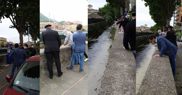 Inquinamento del Sarno, blitz dei Verdi a Nocera Inferiore durante uno sversamento di liquami. Arrivano Carabinieri e Arpac
