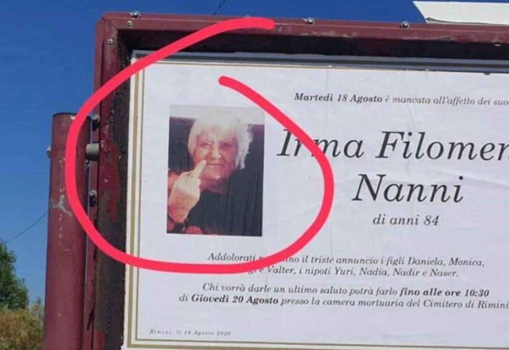 nonnina morta dito medio