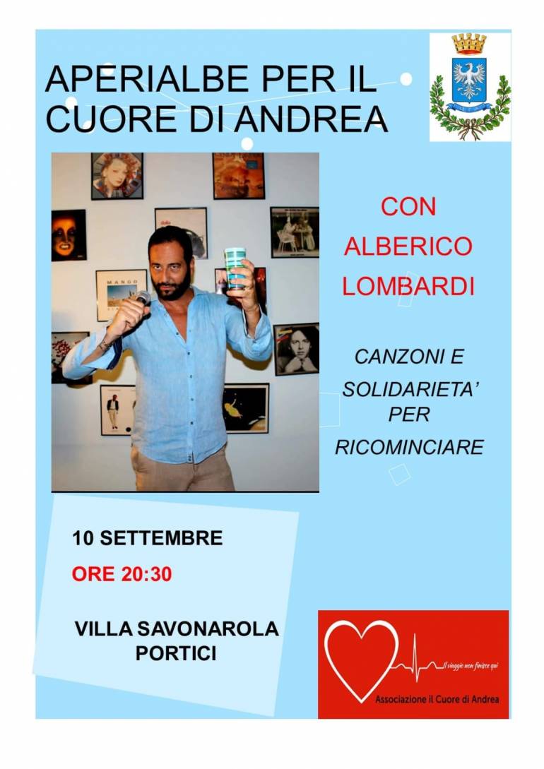 Serata di beneficenza per l’associazione ‘Il cuore di Andrea’. Giovedì 10 settembre a Portici