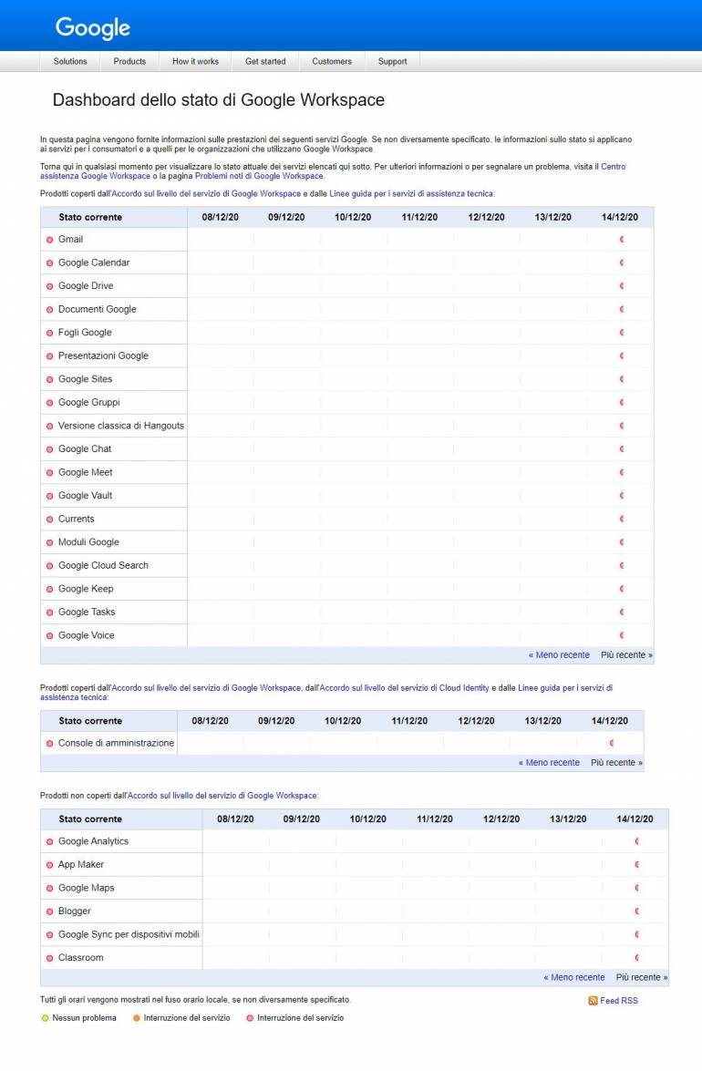 Google Offline La conferma dal sito di Google tutti i servizi non sono raggiungibili