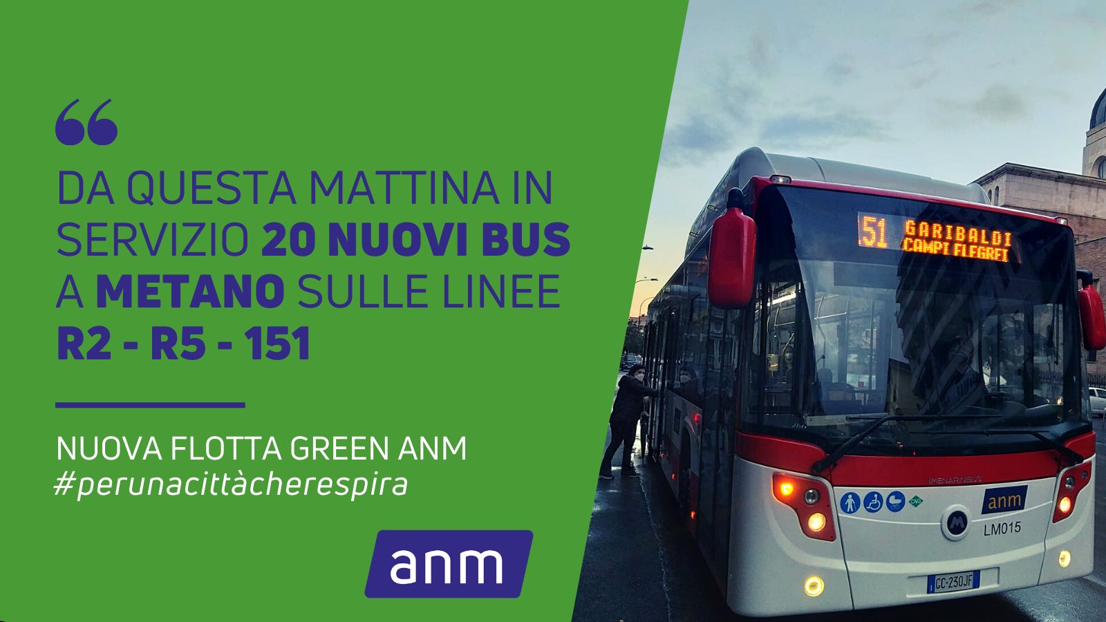 Napoli, 20 nuovi bus a metano in circolazione in città