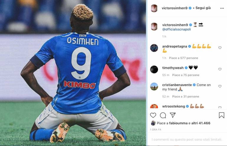 Osimhen, messaggio ai tifosi del Napoli: ‘Torno presto’