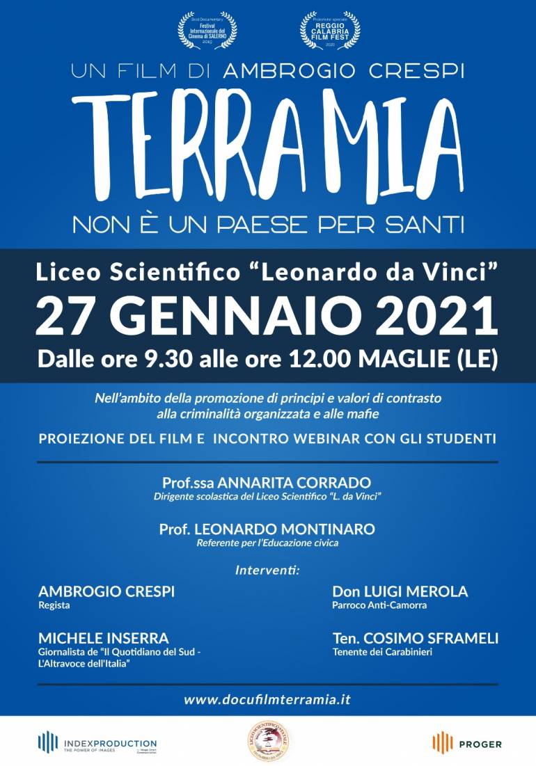 Scuola, docufilm ‘Terra mia’ contro la camorra con don Luigi Merola