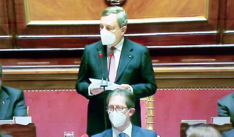Draghi al Senato: ‘Oggi l’unità non è un opzione, ma un dovere’