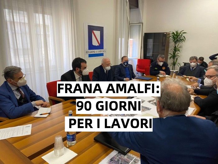Frana Amalfi: necessari 90 giorni per i lavori