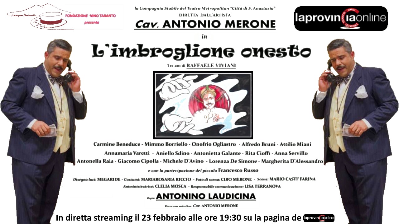 Omaggio a Nino Taranto, in streaming ‘L’imbroglione onesto’ di Antonio Merone