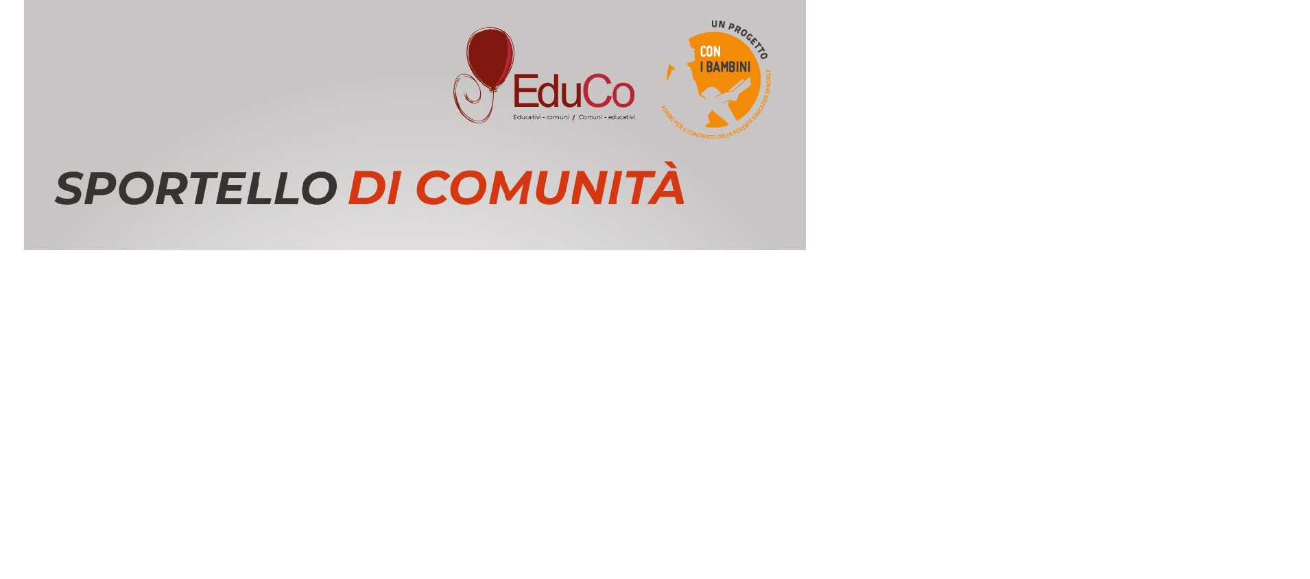 Progetto Edu.Co. attivi gli sportelli di Comunità e Scuola-Famiglia-Territorio e le attività di potenziamento degli apprendimenti scolastici