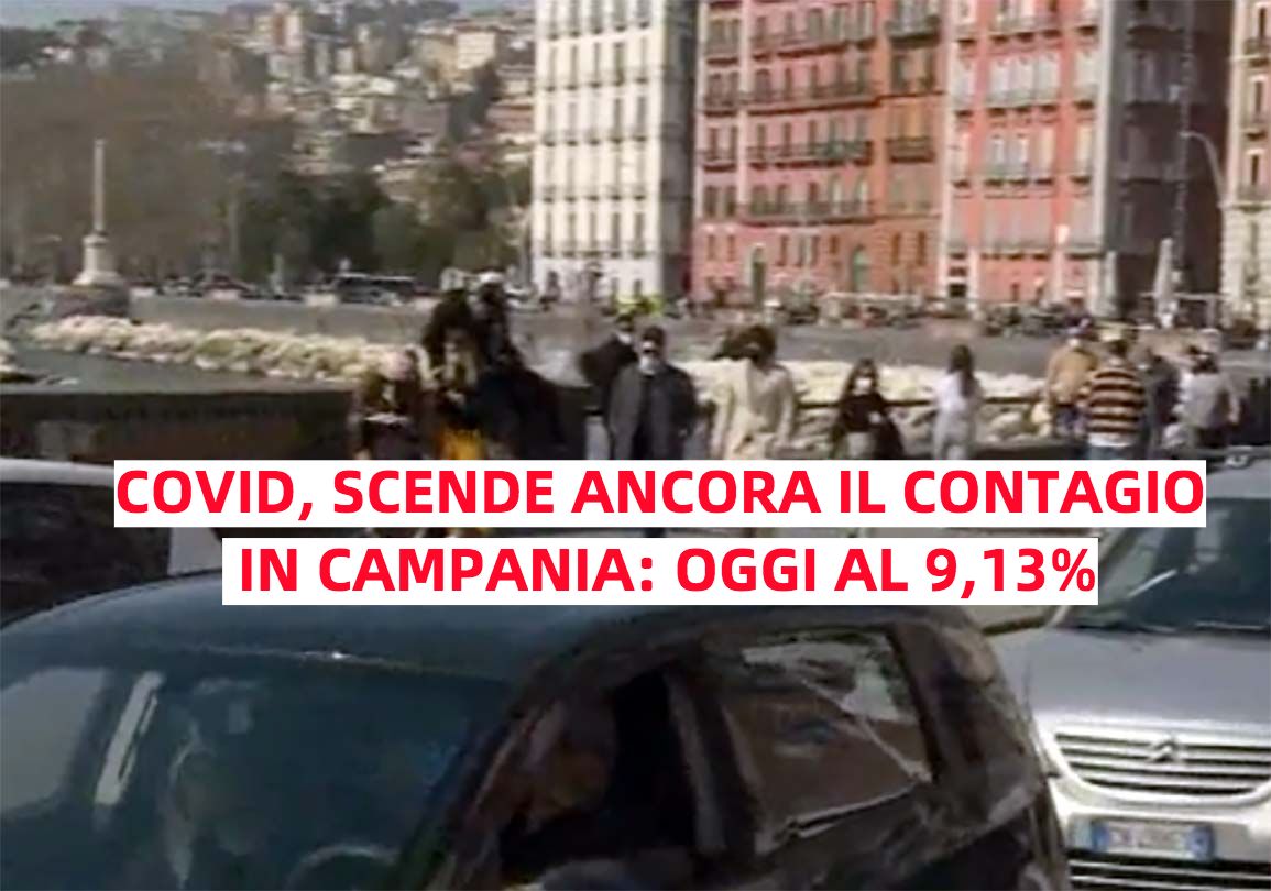 Covid, in Campania la percentuale scende al 9,13%