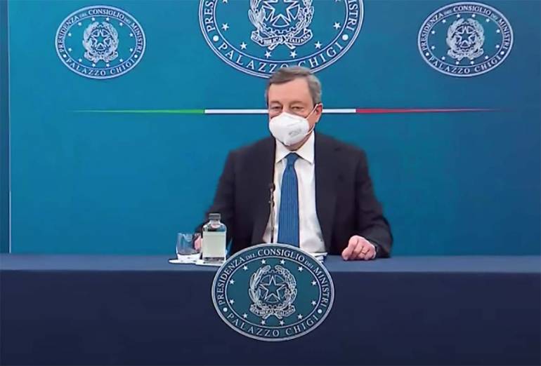 Draghi: “Entro aprile vaccino a tutti gli 80enni: vicine le riaperture”