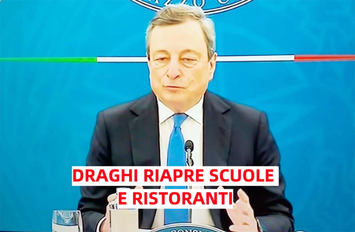 Draghi: ‘Dal 26 aprile attività all’aperto e scuole aperte’