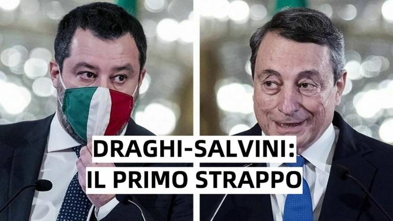 Primo strappo Draghi-Salvini sul coprifuoco e la Lega si astiene
