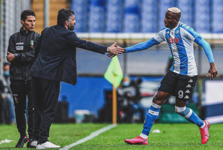 Napoli, Osimhen carica la squadra per il rush finale