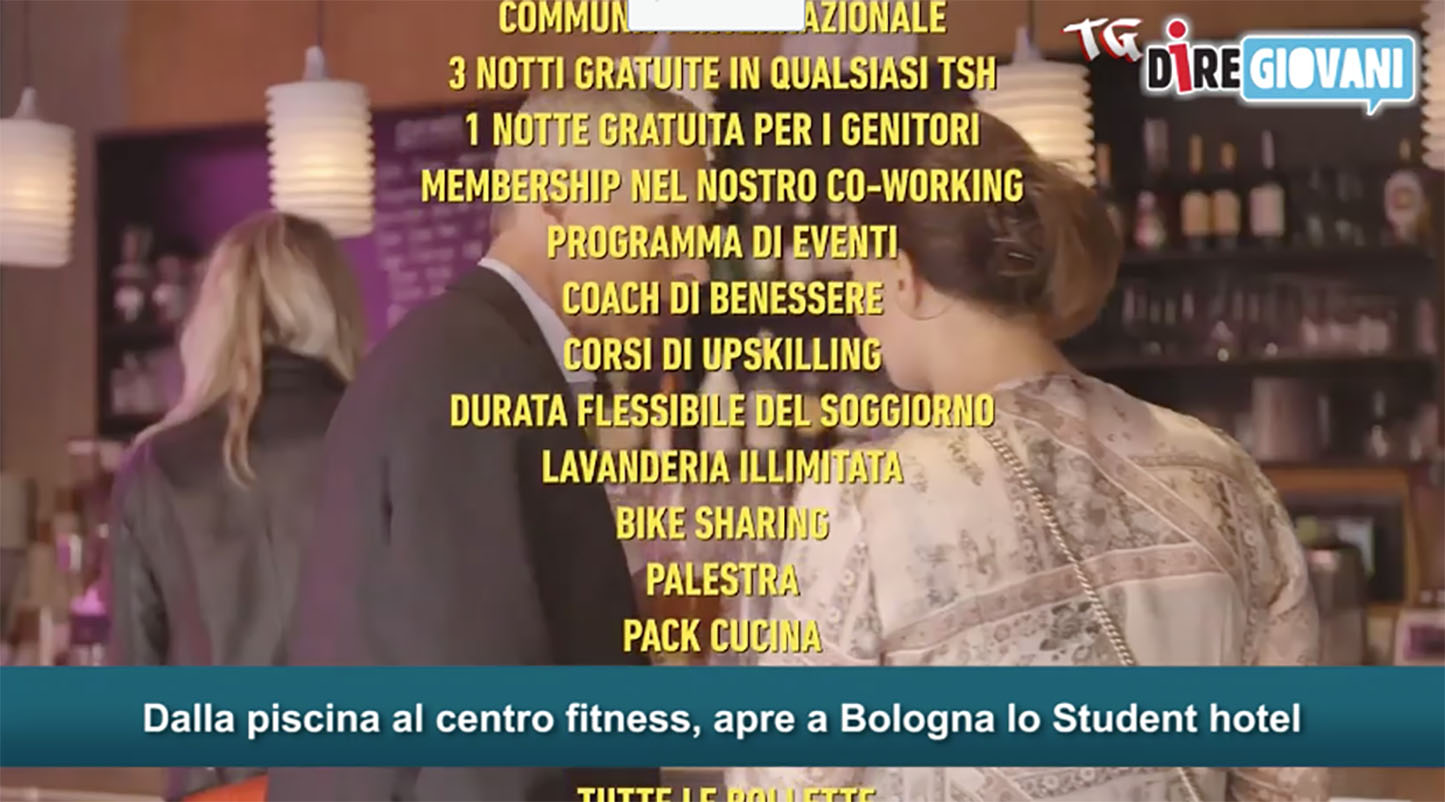 Tg DireGiovani: dalla piscina al centro fitness, apre a Bologna lo student hotel