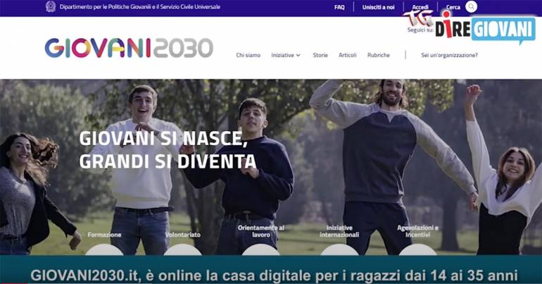 TgDireGiovani: è on line la casa digitale per i ragazzi dai 14 ai 35 anni ‘Giovani2030.it’
