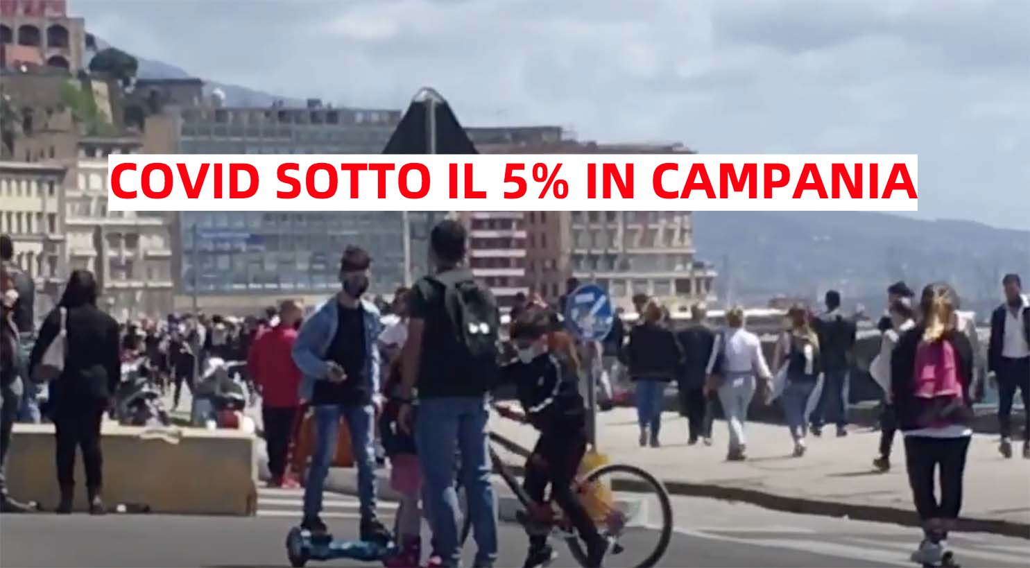Contagio covid in Campania sotto il 5%
