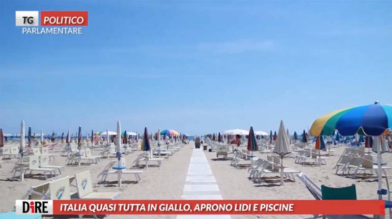 Tg Politico Parlamentare, Italia quasi tutta in giallo: aprono lidi e piscine