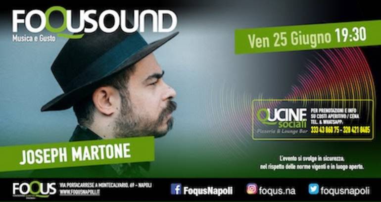 Joseph Martone in concerto per il quarto week-end live di FoquSound