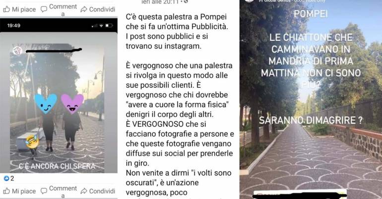 Palestra di Pompei fa body shaming