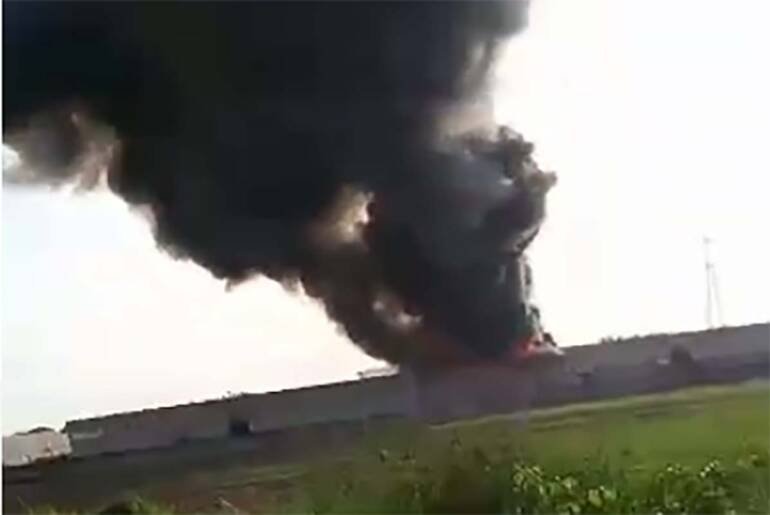 Caserta, incendio nella fabbrica di caffè