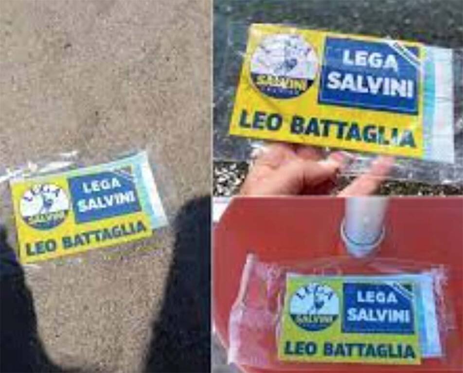 Il candidato della Lega lancia mascherine sui lidi: scoppiano le polemiche