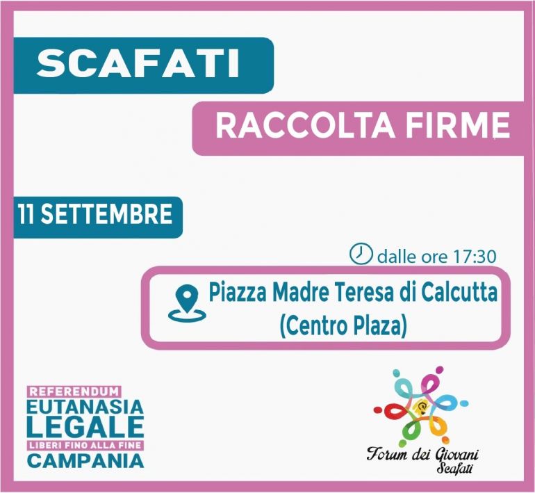 Eutanasia libera, da Macerata Campania a Scafati in piazza a sostegno del referendum