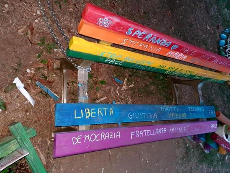 Vandalizzato il Giardino della Pace di Alife, colpite targhe vittime mafia e panchina contro femminicidio