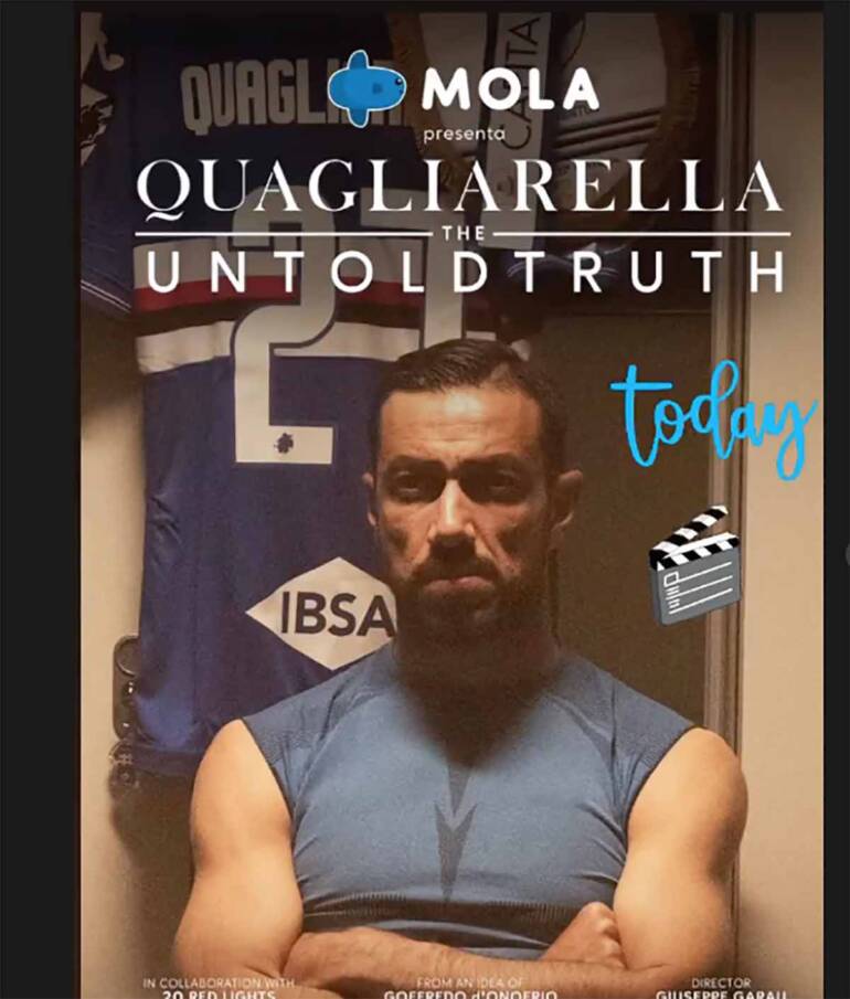 Quagliarella in lacrime presenta a Genova il film sulla sua carriera