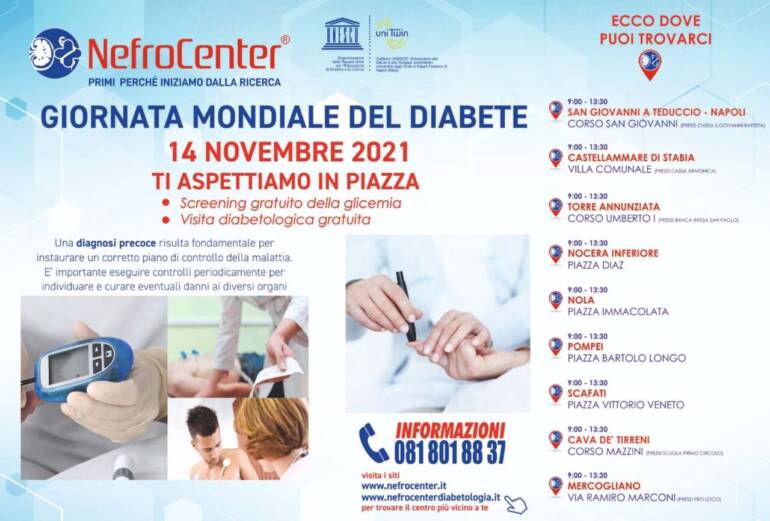 Nefrocenter in piazza per la giornata mondiale del diabete