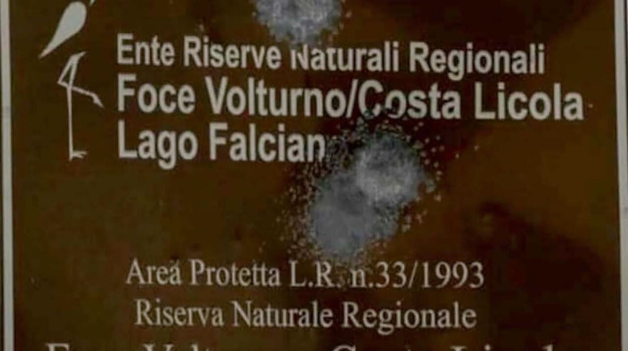 Colpi di fucile contro l’insegna della riserva naturale dell’Oasi dei Variconi a Castel Volturno (1)