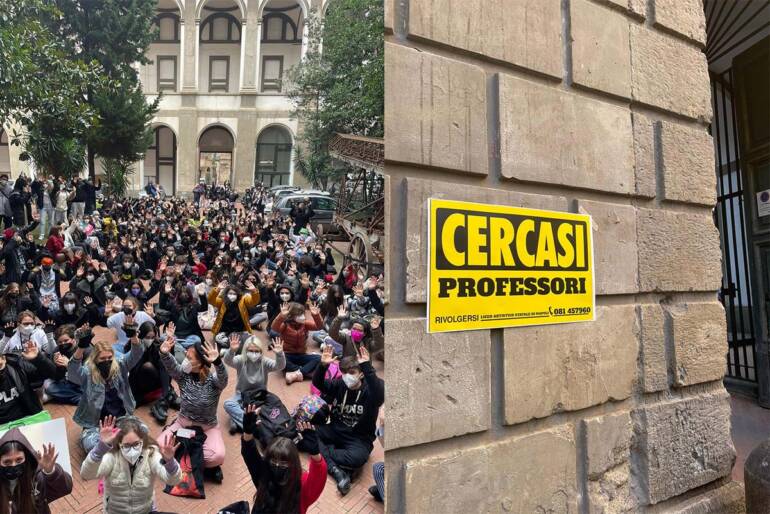 Napoli, mancano docenti causa covid: liceali espongono ‘Cercasi professori’