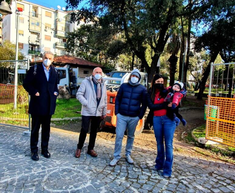 San Giorgio, restyling di Villa Falanga: al via la prima fase dei lavori nel parco