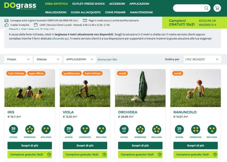Erba sintetica: i prodotti per la posa e la manutenzione di DOgrass