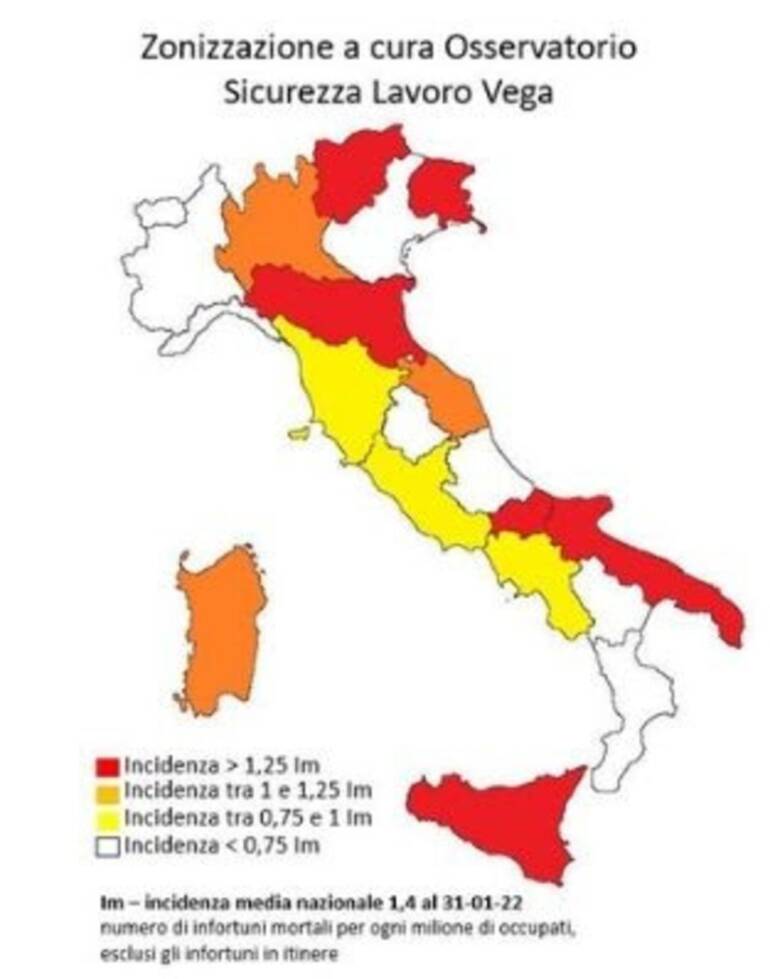 Italia, morti sul lavoro: solo a gennaio 2022, 46 le vittime
