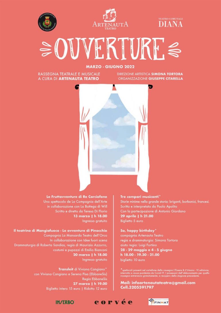 Al via al Teatro Diana di Nocera Inferiore la rassegna teatrale “Ouverture”