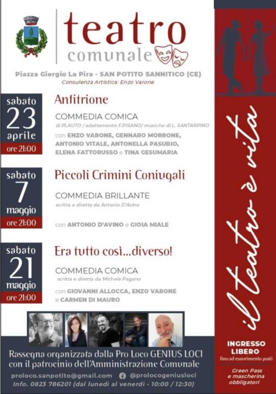 ‘Il Teatro è Vita’, la rassegna di San Potito Sannitico