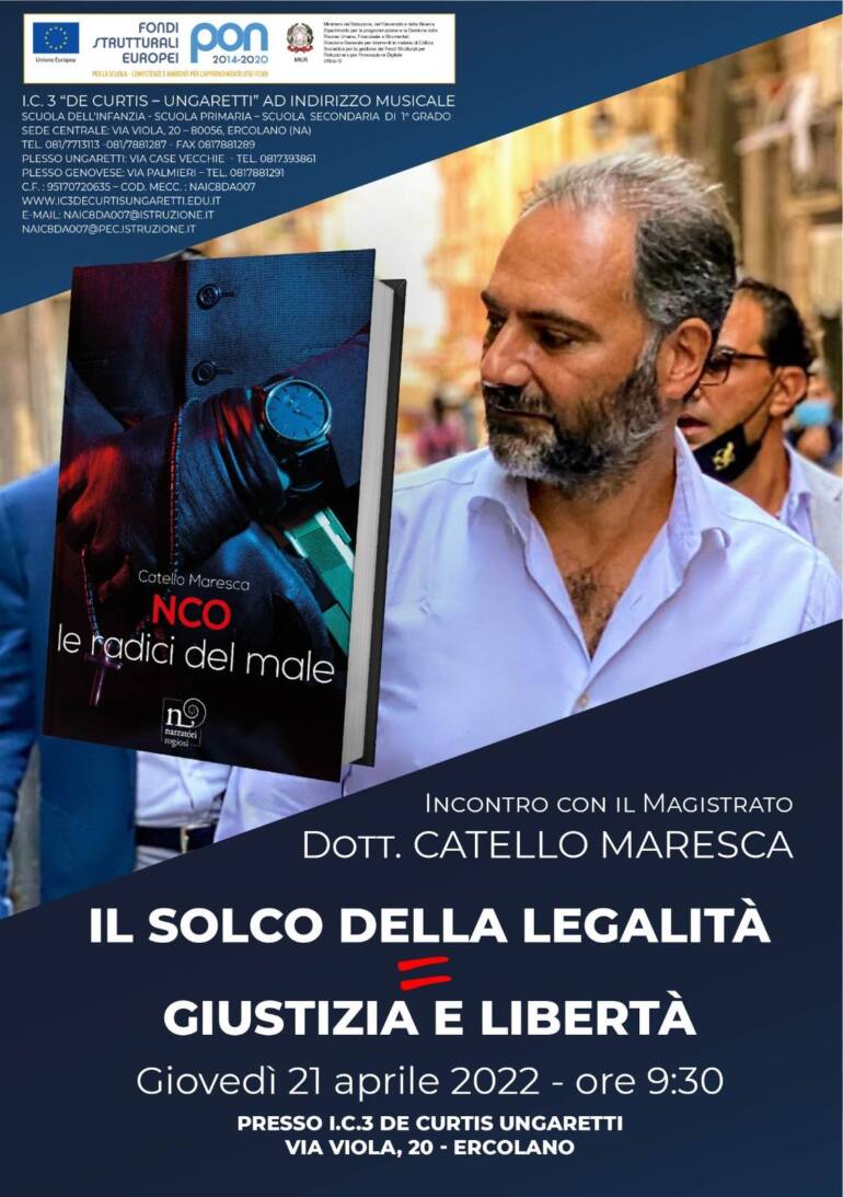 Catello Maresca tra i banchi di scuola incontra gli studenti dell’I.C.3 di Ercolano