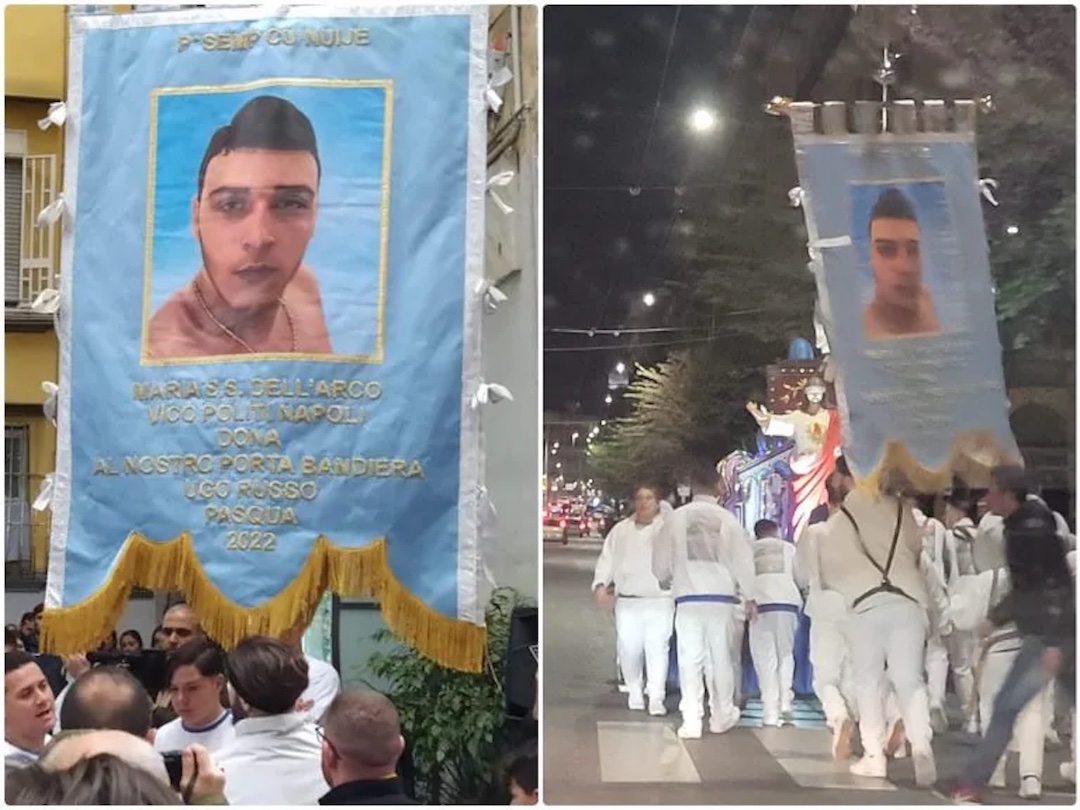 Napoli, Borrelli: “In processione con il vessillo del baby rapinatore ucciso”