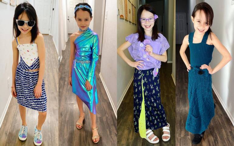 Kaia , bimba di 9 anni come una vera stilista :”Sogno di aprire una fabbrica con la mia amica “.
