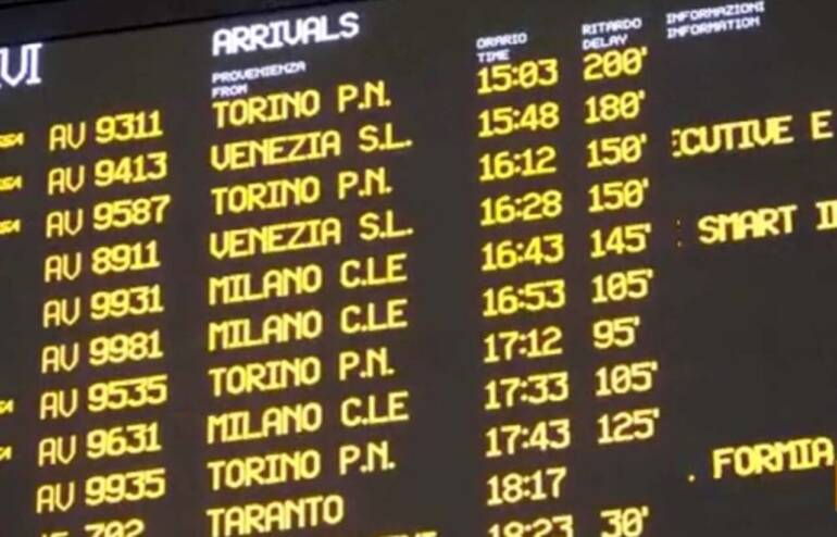 Giornata di caos sull’alta velocità tra Roma e Firenze, ritardi e disagi