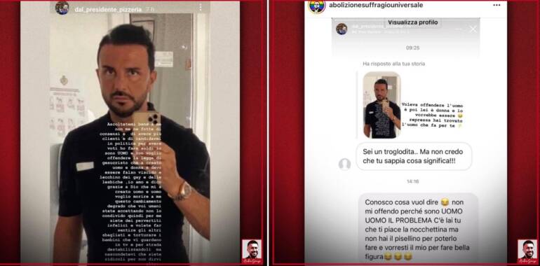 Napoli, bufera sul titolare della pizzeria “Dal Presidente” per frasi omofobe