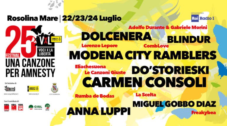 Musica e diritti umani: da venerdì la 25a edizione di ‘Voci Per La Libertà – Una canzone per Amnesty’