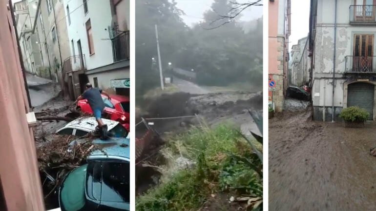 Maltempo in Campania, fiume di fango a Monteforte Irpino. Colpita anche la provincia di Caserta