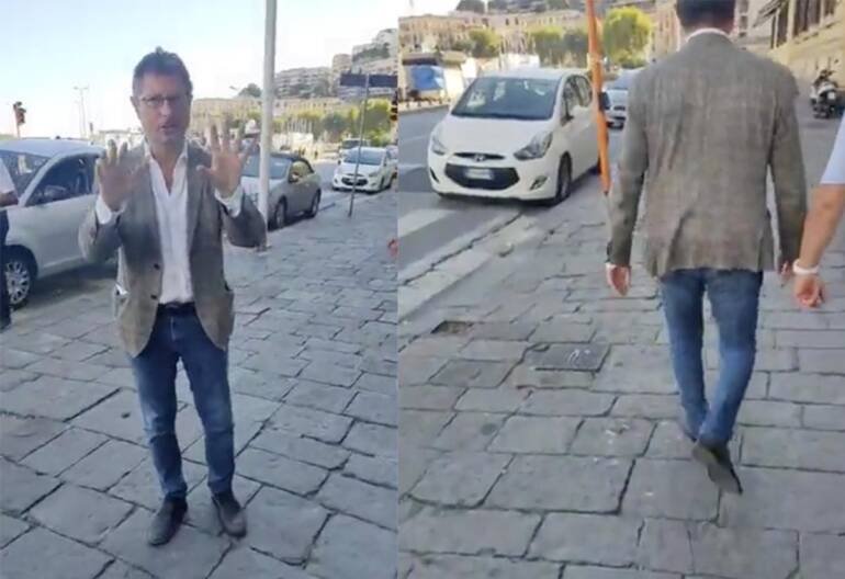 Napoli, in 4 su uno scooter con 2 bimbi e senza casco, insultano Borrelli