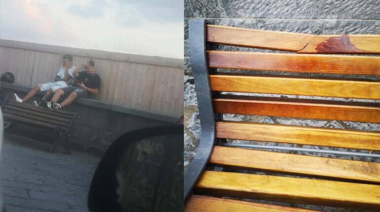 Vergogna Ercolano, subito vandalizzate le nuove panchine sul molo borbonico