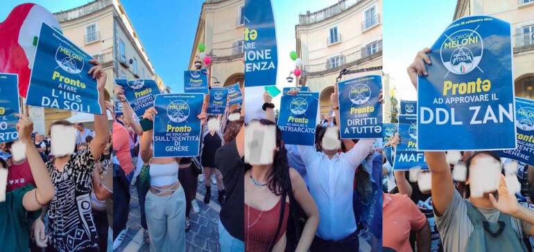 Meloni: “Le femministe non mi vogliono”. Ieri contestazioni e aggressioni a Caserta