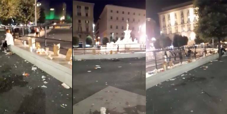 Napoli, il degrado di piazza Municipio: la video denuncia dei cittadini