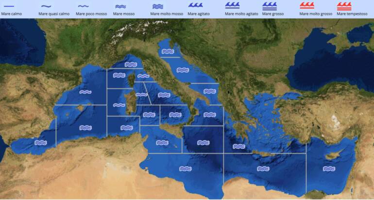Meteomar Napoli e Italia previsioni 3 Settembre  MARE POCO MOSSO