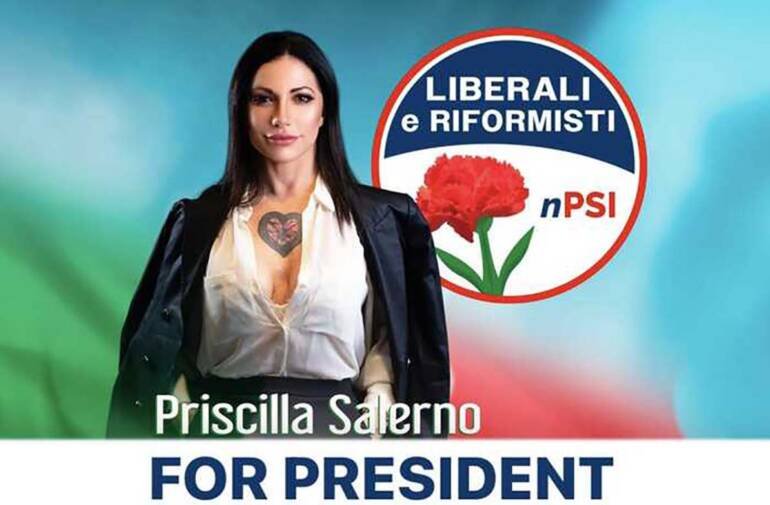 La pornostar Priscilla Salerno candidata all presidenza della Lombardia