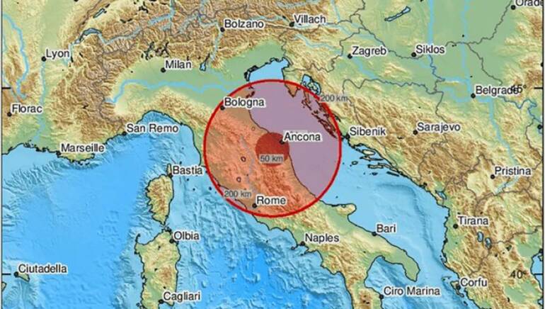 Forti scosse di terremoto in mare nelle Marche: avvertite in mezza Italia